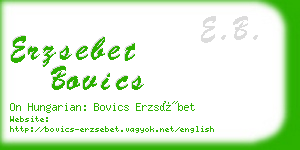 erzsebet bovics business card